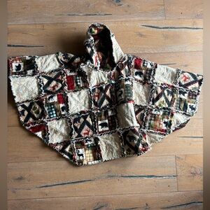 Handmade Reversible Boys Patchwork Hooded Poncho
